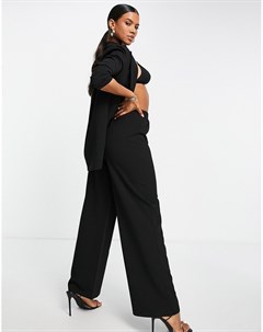 Черные свободные брюки с широкими штанинами из трикотажа Asos design