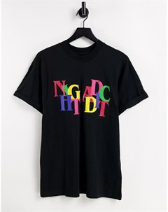 Oversized футболка с принтом логотипа Night addict