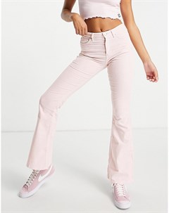 Вельветовые расклешенные джинсы из смесового органического хлопка нежно розового цвета Jamie Topshop