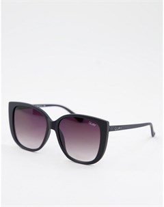 Черные солнцезащитные очки с оправой кошачий глаз и черными дымчатыми линзами Quay Quay eyewear australia