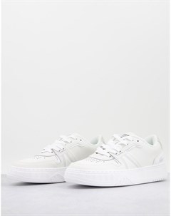Белые кроссовки на шнуровке в винтажном стиле Lacoste