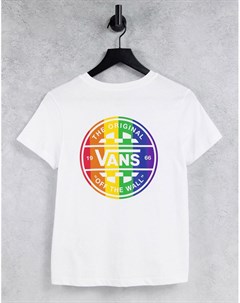 Белая футболка с принтом на спине Rainbow Prism Vans