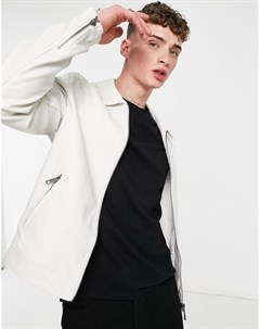 Белая куртка харрингтон из искусственной кожи Asos design