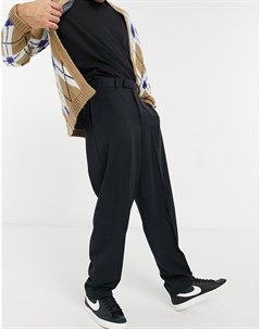 Черные узкие строгие брюки с завышенной талией Asos design