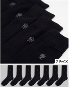 Набор из 7 пар черных носков French connection