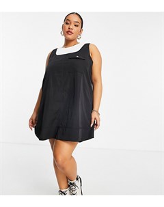 Черный свободный нейлоновый сарафан мини ASOS DESIGN Curve Asos curve