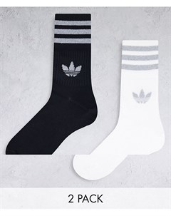 Набор из 2 пар монохромных носков с серебристой отделкой Graphics Adidas originals