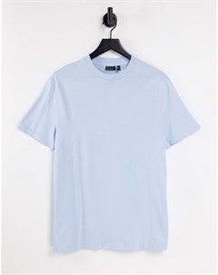 Голубая футболка с круглым вырезом из смесового органического хлопка Asos design