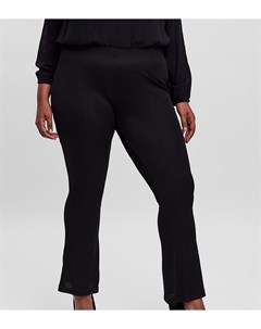 Черные расклешенные брюки с молниями на щиколотках спереди Vero moda curve