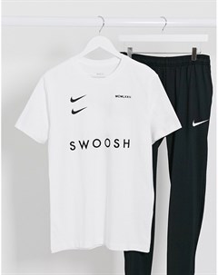 Белая футболка с логотипом галочкой Nike