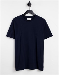 Темно синяя классическая футболка Topman