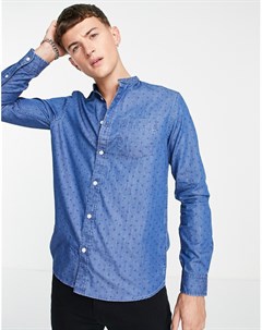 Сине голубая джинсовая рубашка с принтом Burton Burton menswear