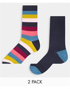 Набор из 2 пар носков в цветную широкую полоску Pretty polly