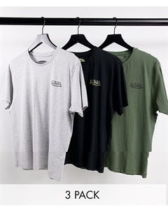 Комплект из 3 футболок для дома цвета хаки Von dutch
