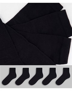 Набор из 5 пар черных носков из органического хлопка Monki