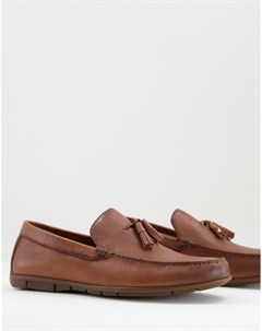 Светло коричневые кожаные туфли с кисточками Aldo