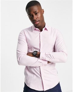 Светло розовая облегающая рубашка из эластичного поплина French connection