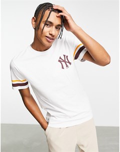 Белая oversized футболка с полосками New York Yankees New era