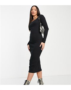 Черное платье миди с квадратным вырезом Vero moda tall