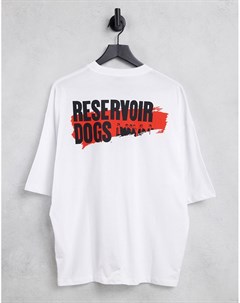 Белая oversized футболка с принтом Бешеные псы Asos design