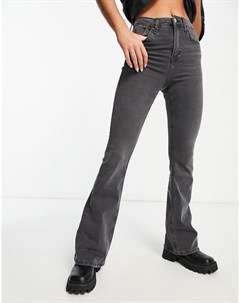Расклешенные джинсы черного выбеленного цвета Jamie Topshop