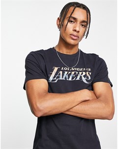 Темно синяя футболка с принтом LA Lakers New era