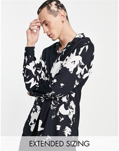Рубашка с отложным воротником и абстрактным принтом в виде листьев Asos design
