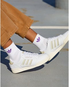 Белые кроссовки в стиле 80 х с тремя полосками Continental Adidas originals