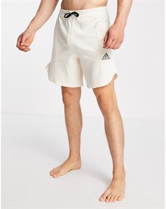 Бежевые шорты с логотипом в тон adidas Yoga Adidas performance
