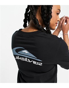 Черная футболка с логотипом и рукавами средней длины эксклюзивно для ASOS Quiksilver