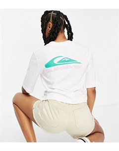 Белая футболка с логотипом и рукавами средней длины эксклюзивно для ASOS Quiksilver
