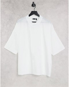 Oversized футболка с V образным вырезом и жатой текстурой Asos design