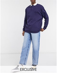 Светло голубые свободные джинсы экологичной окраски в стиле 90 х Inspired Reclaimed vintage
