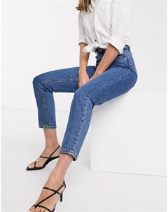 Синие джинсы в винтажном стиле с завышенной талией Vero moda