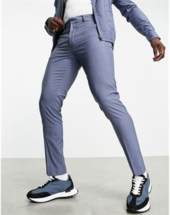 Строгие брюки узкого кроя голубого джинсового цвета от комплекта Asos design
