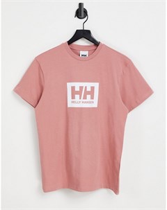 Розовая футболка с квадратным логотипом HH Helly hansen