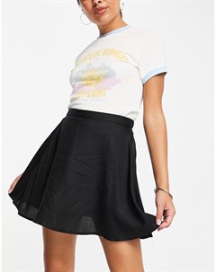 Черная расклешенная мини юбка с принтом подсолнухов Malina Monki