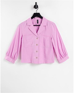 Фиолетовая рубашка в винтажном стиле со сборками на рукавах Y.a.s