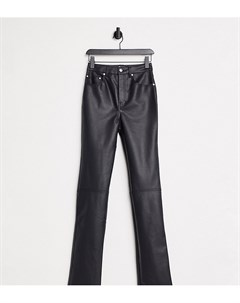 Черные прямые брюки из искусственной кожи с классической талией в стиле 90 х ASOS DESIGN Tall Asos tall