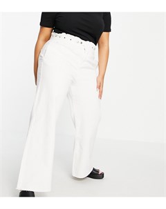 Белые джинсы с широкими штанинами Simply be