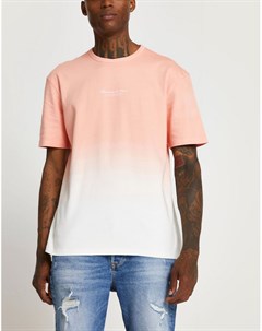 Розовая футболка с принтом тай дай River island