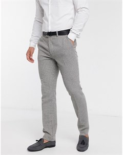 Серые брюки скинни из ткани с добавлением шерсти wedding Asos design