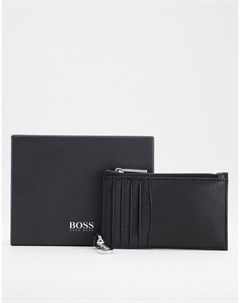 Черный кошелек для карт с застежкой молнией сверху BOSS Boss by hugo boss