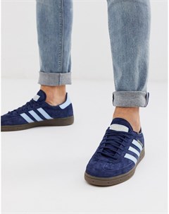 Темно синие кроссовки на резиновой подошве Adidas originals
