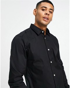 Черная эластичная рубашка с длинными рукавами Only & sons