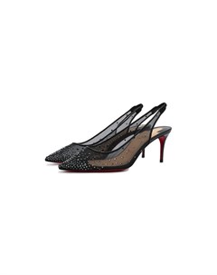 Текстильные туфли Follies Strass Sling 70 Christian louboutin