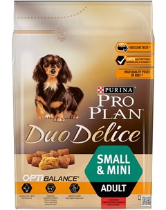Сухой корм для собак Duo Delice Small Adult Сanine Beef Rice 2 5 кг Purina pro plan