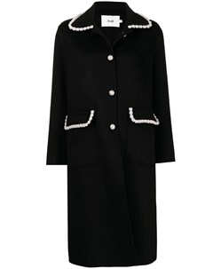 Однобортное пальто с декоративным жемчугом B+ab