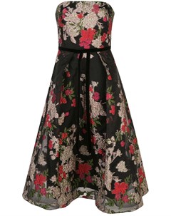 Платье из ткани филькупе с цветочным принтом Marchesa notte