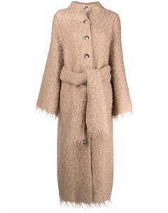 Фактурное пальто с поясом и бахромой By malene birger